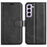 For Samsung Galaxy S23 Calf Texture PU Leather Folio Flip Case Square Magnetic Clasp Phone Stand Wallet Cover - Black - 1