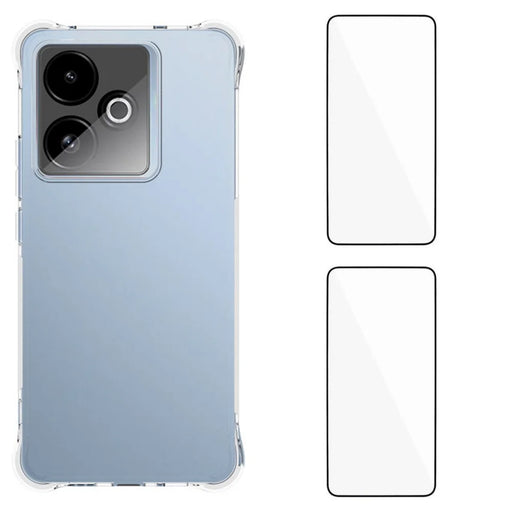 WANLONFENG For Realme GT 7T 5G TPU Case  WL2 Series 2.0mm Phone Cover with 2Pcs Tempered Glass Films - Transparent - 1