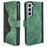 For Samsung Galaxy S23 Shockproof PU Leather Case Color Splicing Folio Flip Stand Wallet Protective Phone Cover - Green - 1