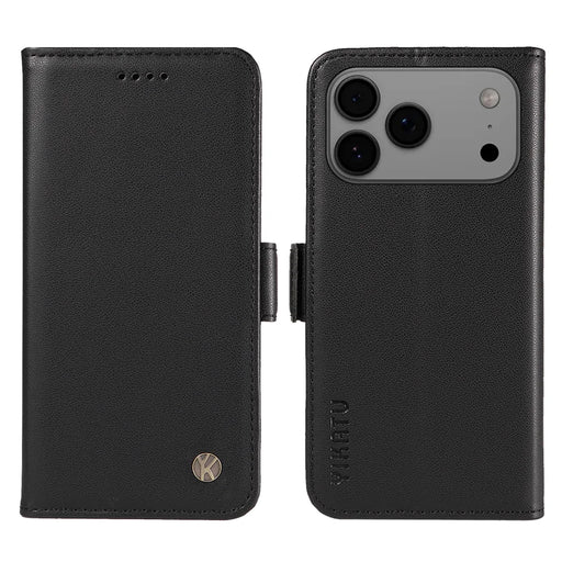 YIKATU For iPhone 18 Pro Max / 17 Pro Max Wallet Phone Case  YK-003 Leather Stand Cover -  Black - 1