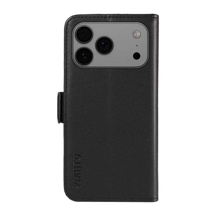YIKATU For iPhone 18 Pro Max / 17 Pro Max Wallet Phone Case  YK-003 Leather Stand Cover -  Black - 6