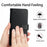For Samsung Galaxy M36 5G Case Genuine Cow Leather Phone Cover Nappa Texture - Black - 6