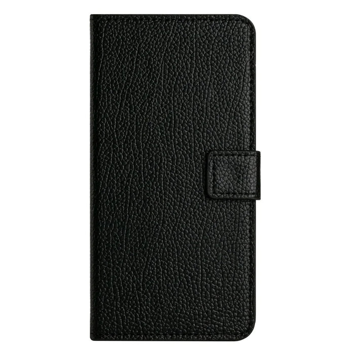 For Samsung Galaxy S25 FE Case PU Leather Wallet Phone Cover Litchi Texture, Black - 4