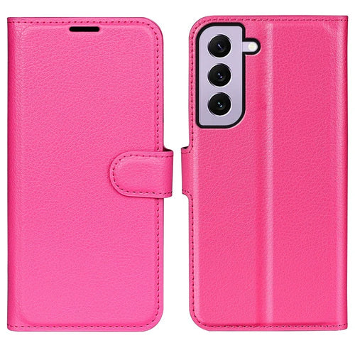 For Samsung Galaxy S23 Anti-scratch Litchi Texture PU Leather Full Protection Case Flip Stand Wallet Phone Cover - Rose - 1
