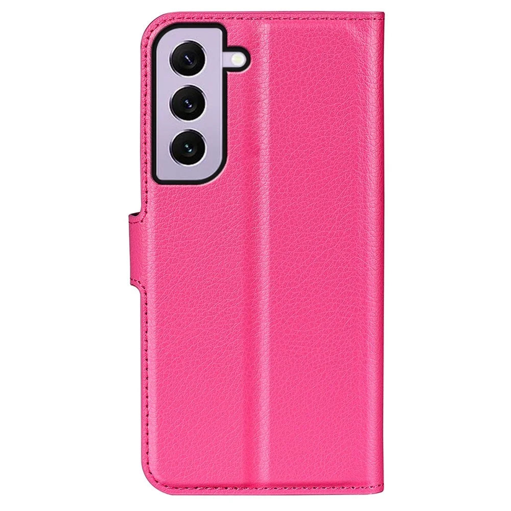 For Samsung Galaxy S23 Anti-scratch Litchi Texture PU Leather Full Protection Case Flip Stand Wallet Phone Cover - Rose - 6