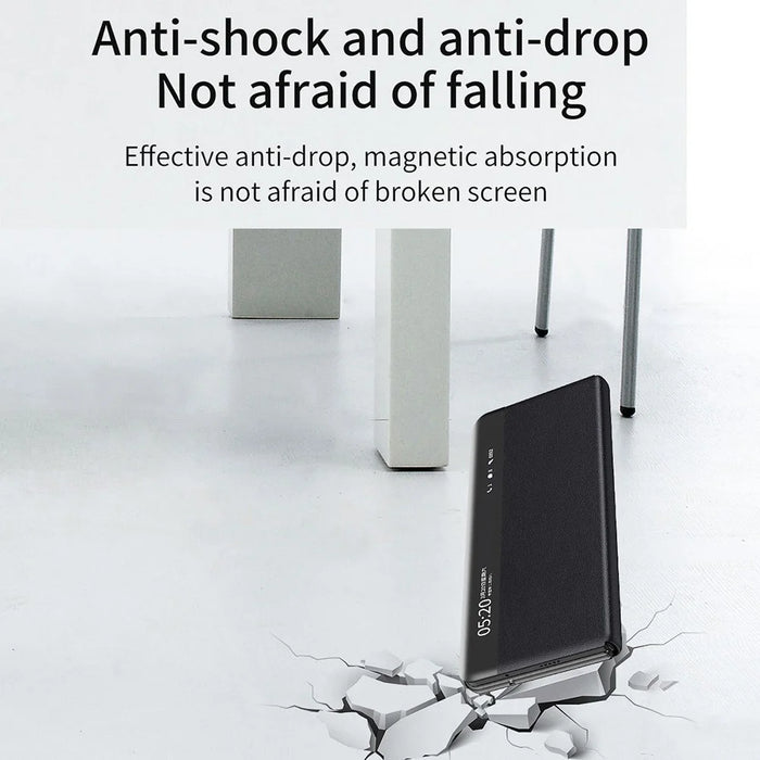 For vivo X Fold5 5G Case View Window PU Leather Stand Smart Phone Cover - Black - 3