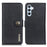 KHAZNEH For Samsung Galaxy S25 FE Wallet Case Cowhide Texture Leather Flip Phone Cover - Black - 1