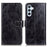 For Samsung Galaxy S25 FE Case Wallet Leather Phone Cover Crazy Horse Texture - Black - 1