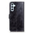 For Samsung Galaxy S25 FE Case Wallet Leather Phone Cover Crazy Horse Texture - Black - 6