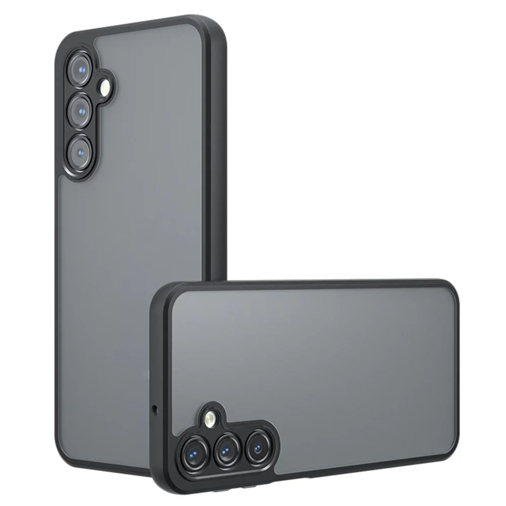 For Samsung Galaxy F16 5G / M16 5G Case Skin-Touch TPU + PC Matte Phone Back Cover, Transparent Black - 1