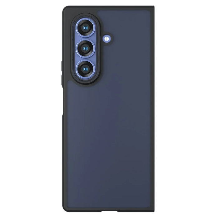 For Samsung Galaxy Z Fold7 5G Case Skin-Touch TPU + PC Matte Phone Back Cover, Transparent Black - 2