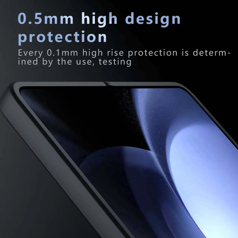 For Samsung Galaxy Z Fold5 5G Case Skin-Touch TPU + PC Matte Phone Back Cover, Transparent Black - 7