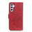 For Samsung Galaxy S25 FE Case Stand Cowhide Texture PU Leather Phone Cover - Red - 6