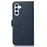 KHAZNEH For Samsung Galaxy S25 FE Case RFID Blocking Wallet Litchi Texture PU Leather Phone Cover with Strap - Blue - 7