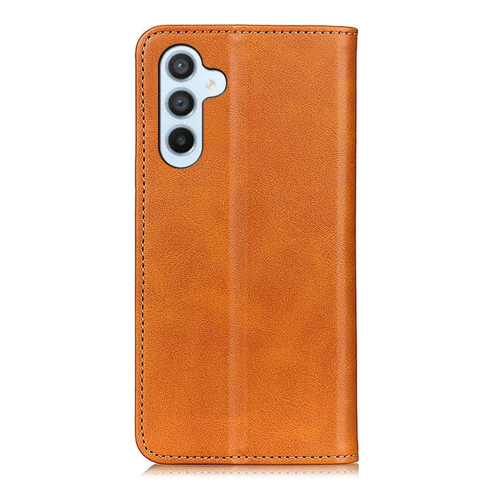 For Samsung Galaxy S25 FE Case Split Leather Flip Wallet Phone Cover - Brown - 7