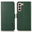 KHAZNEH For Samsung Galaxy S25 FE Phone Case Genuine Cow Leather Cover RFID Blocking - Green - 1