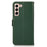 KHAZNEH For Samsung Galaxy S25 FE Phone Case Genuine Cow Leather Cover RFID Blocking - Green - 7