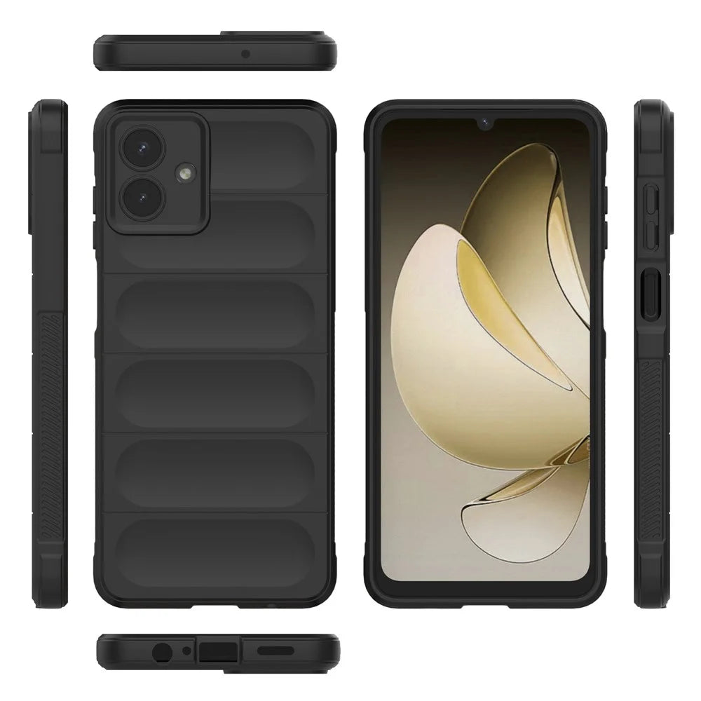 For Samsung Galaxy A08 5G / A08 4G / A07 5G / A07 4G Case Anti-Drop Soft TPU Rugged Phone Back Cover - Black - 5