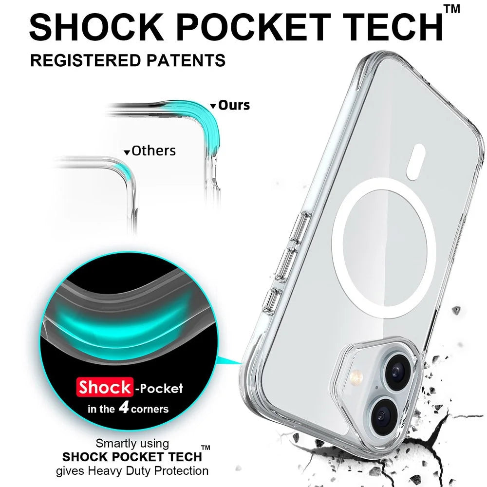 For iPhone 17 Case Compatible with MagSafe TPU + PC Clear Phone Cover - 2
