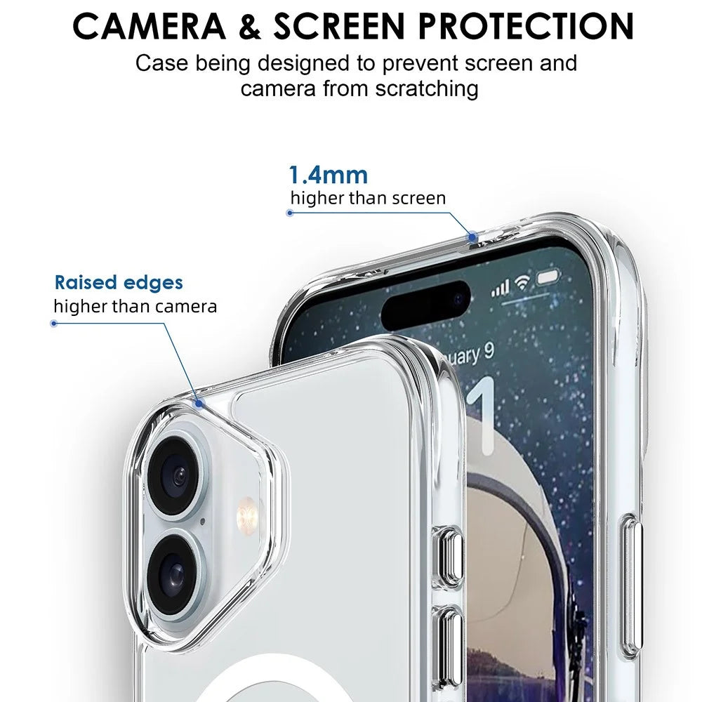 For iPhone 17 Case Compatible with MagSafe TPU + PC Clear Phone Cover - 4
