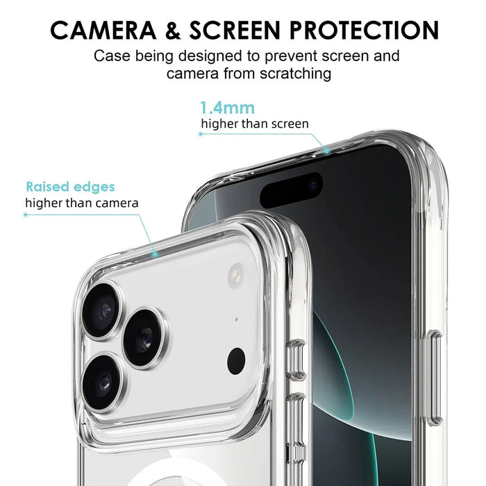 For iPhone 17 Pro Case Compatible with MagSafe TPU + PC Clear Phone Cover - 4
