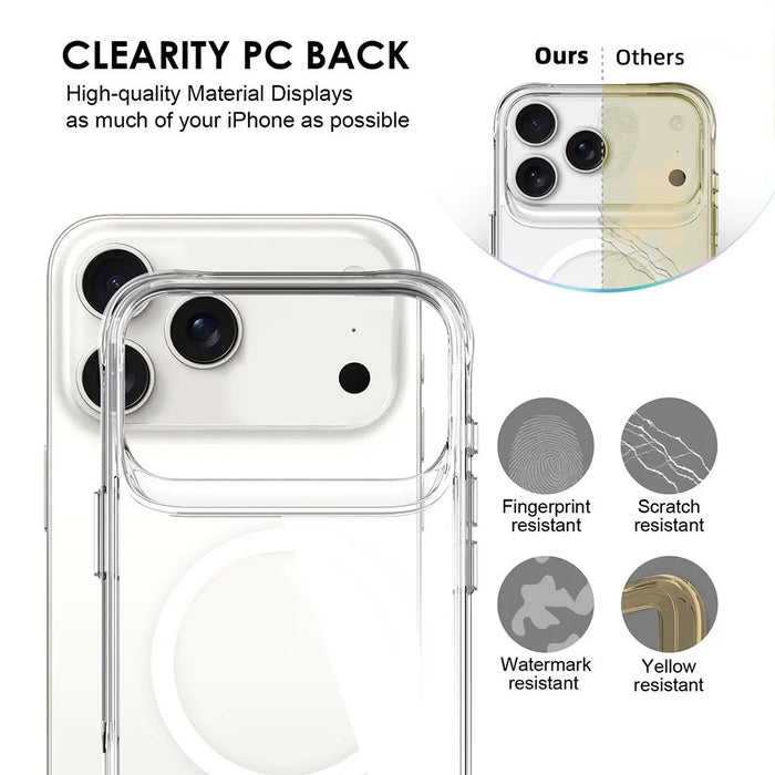 For iPhone 17 Pro Case Compatible with MagSafe TPU + PC Clear Phone Cover - 5