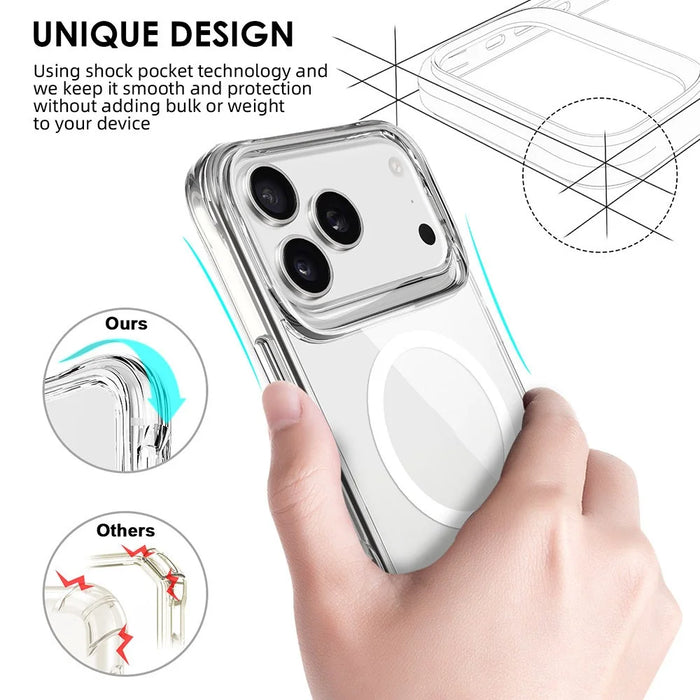 For iPhone 17 Pro Case Compatible with MagSafe TPU + PC Clear Phone Cover - 7