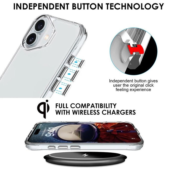 For iPhone 17 Case PC + TPU Dropproof Transparent Phone Cover - 3