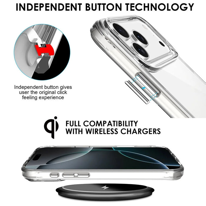 For iPhone 17 Pro Case PC + TPU Dropproof Transparent Phone Cover - 3