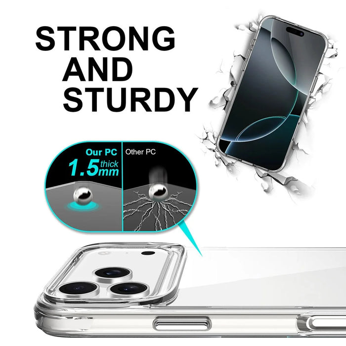 For iPhone 17 Pro Case PC + TPU Dropproof Transparent Phone Cover - 6