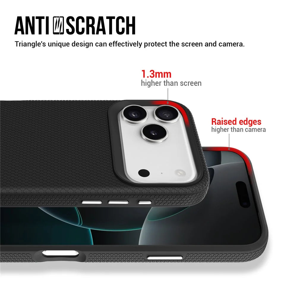 For iPhone 17 Pro Max Case TPU + PC Four Corner Anti-Drop Phone Cover - Black - 5