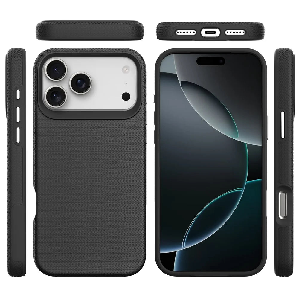 For iPhone 17 Pro Max Case TPU + PC Four Corner Anti-Drop Phone Cover - Black - 7