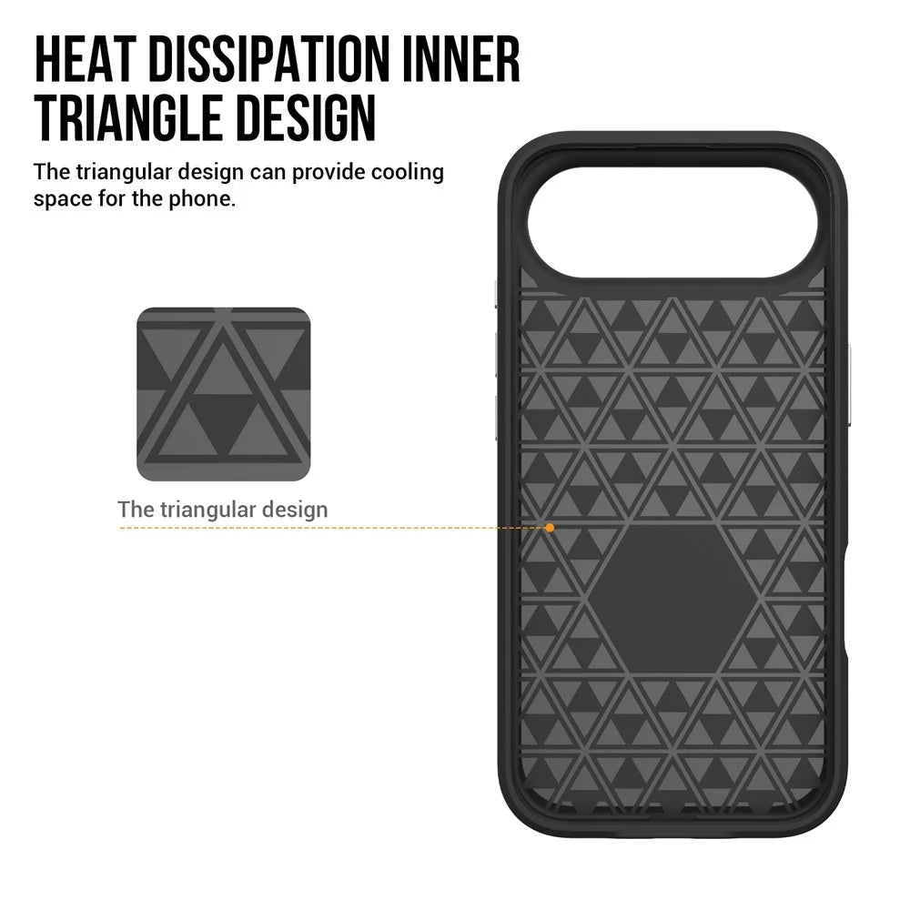 For iPhone Air Case TPU + PC Four Corner Anti-Drop Phone Cover - Black - 2