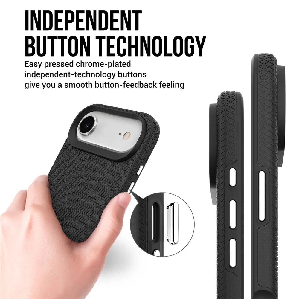 For iPhone Air Case TPU + PC Four Corner Anti-Drop Phone Cover - Black - 3