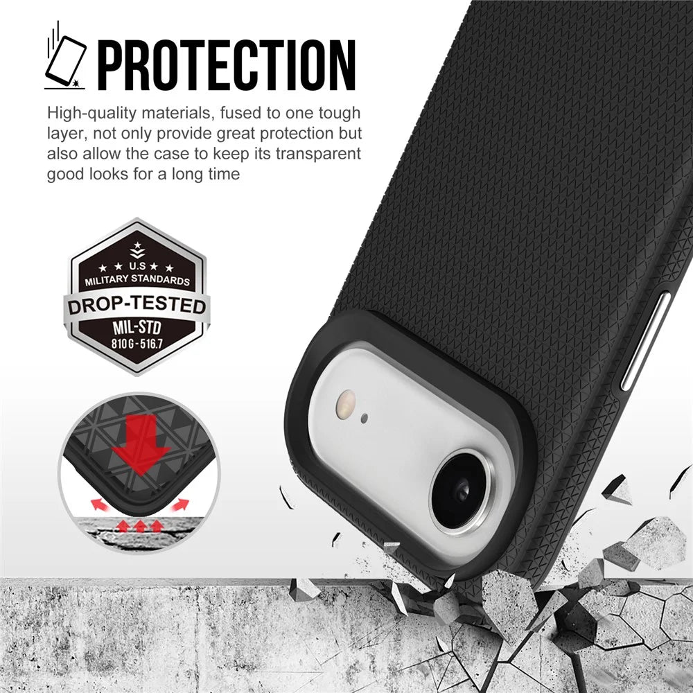 For iPhone Air Case TPU + PC Four Corner Anti-Drop Phone Cover - Black - 4