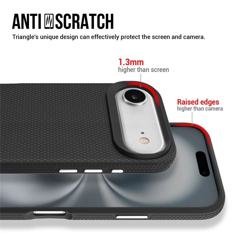 For iPhone Air Case TPU + PC Four Corner Anti-Drop Phone Cover - Black - 6