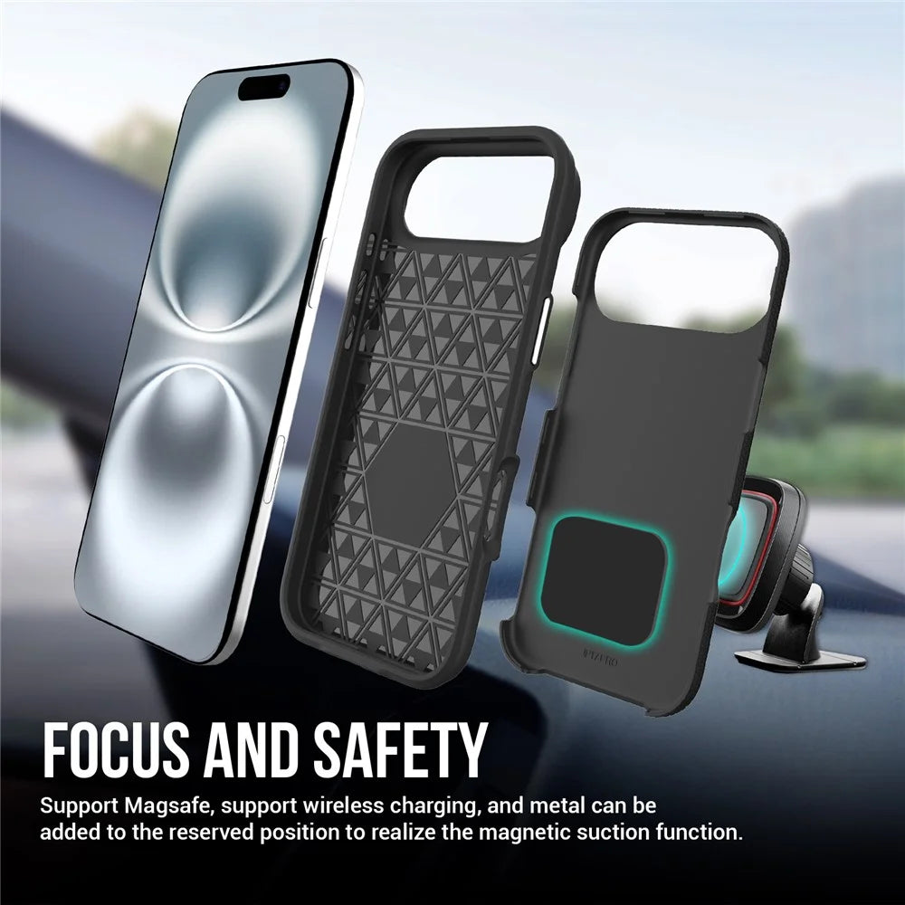 For iPhone Air Case TPU + PC Four Corner Anti-Drop Phone Cover - Black - 7