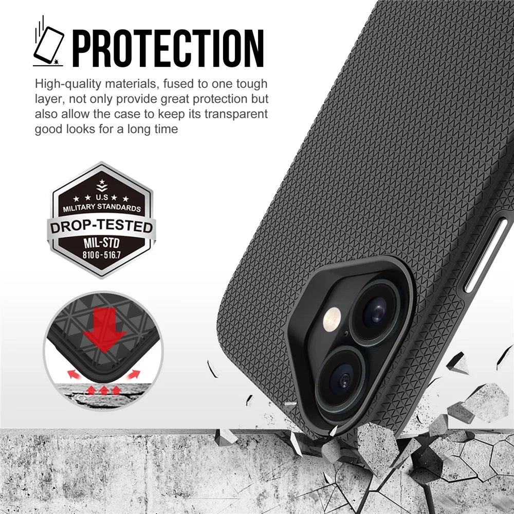 For iPhone 17 Case Compatible with MagSafe Protective TPU + PC Phone Cover - Black - 4