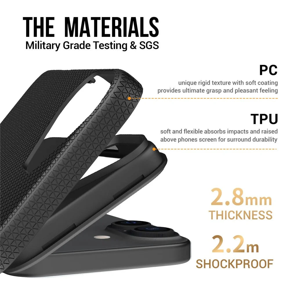 For iPhone 17 Case Compatible with MagSafe Protective TPU + PC Phone Cover - Black - 5