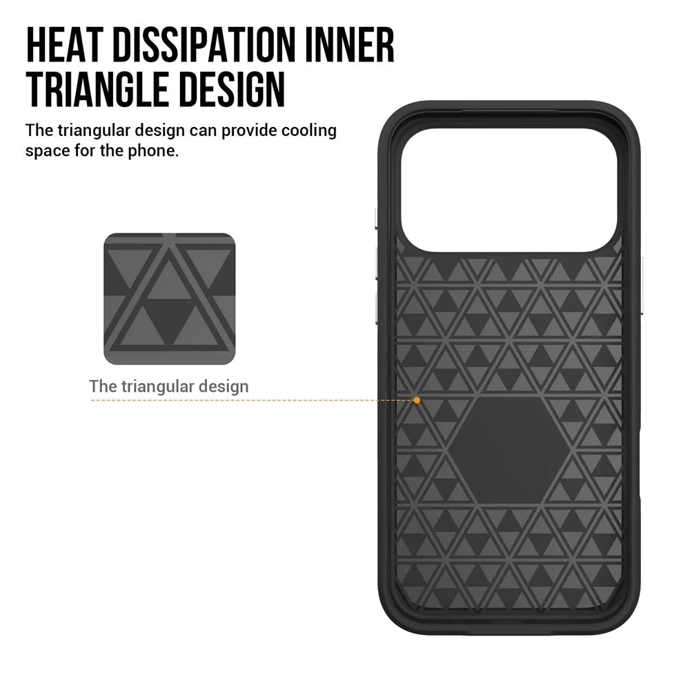 For iPhone 17 Pro Case Compatible with MagSafe Protective TPU + PC Phone Cover - Black - 2