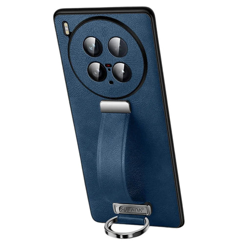 SULADA Fashion Series for vivo X200 Ultra 5G Case Wristband Kickstand Leather Back Phone Cover - Blue - 1