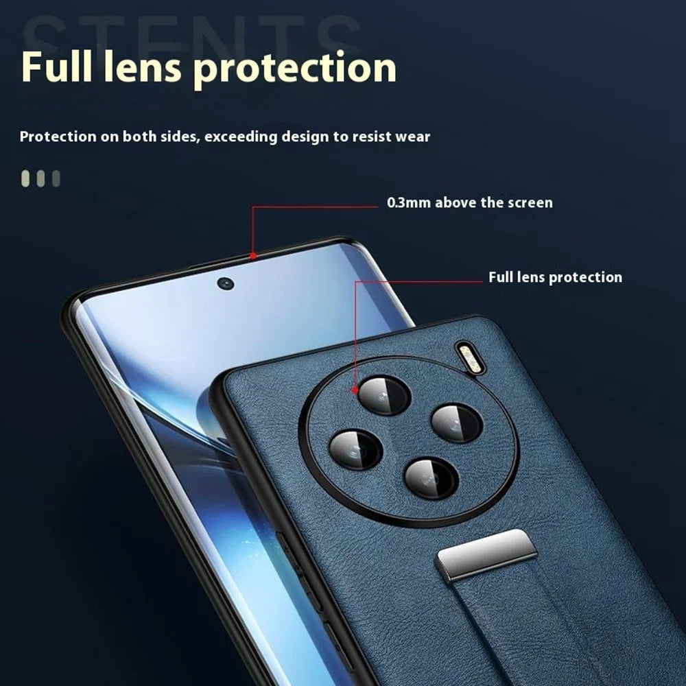SULADA Fashion Series for vivo X200 Ultra 5G Case Wristband Kickstand Leather Back Phone Cover - Blue - 5