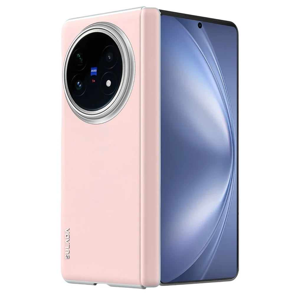 SULADA For vivo X Fold5 5G Case Leather Back Cover Magnetic Case Hinge Protection - Pink - 1