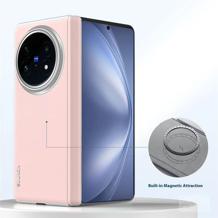 SULADA For vivo X Fold5 5G Case Leather Back Cover Magnetic Case Hinge Protection - Pink - 2