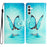 For Samsung Galaxy M36 5G Wallet Case PU Leather Pattern Printing Stand Phone Cover with Strap - Blue Butterfly - 1