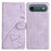 For iPhone Air Case Wallet Stand Imprinted Triangle Pattern Leather Phone Flip Cover - Purple - 1