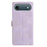 For iPhone Air Case Wallet Stand Imprinted Triangle Pattern Leather Phone Flip Cover - Purple - 7