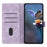For Samsung Galaxy S25 FE Case Wallet Stand Imprinted Triangle Pattern Leather Phone Flip Cover - Purple - 2