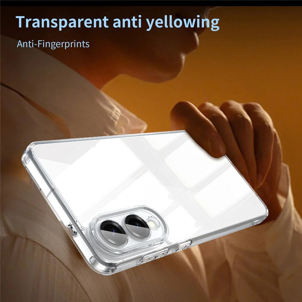 For Samsung Galaxy S25 Edge Case TPU + Acrylic Phone Back Cover Anti Yellowing - Transparent - 3