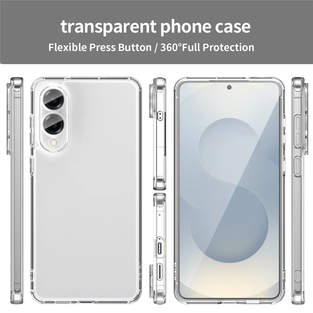 For Samsung Galaxy S25 Edge Case TPU + Acrylic Phone Back Cover Anti Yellowing - Transparent - 6